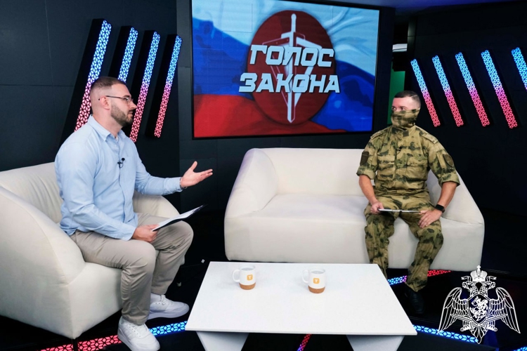 Офицер Росгвардии выступил в эфире телепрограммы в Херсонской области